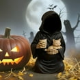 thumbnail image 2 of Emotional Support Grim Reaper Figurine – Exhausted Gothic Statue with Support Card, Funny Ironic Desk Decor - for Office Coworkers, Black Robe Mystery Figure (Go), 2 of 7
