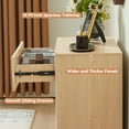 thumbnail image 6 of Weselon 3-Drawer Farmhouse Dresser with Waveform, Fully Assembled Nightstand Wooden Finish for Boho, Mid-century, Rustic Style,Oak, 6 of 7
