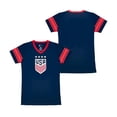 thumbnail image 3 of U.S. Soccer USWNT National Team Gameday 4 Star Champion Soccer Youth Poly Shirt -Navy, YXL, 3 of 4