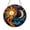 Acrylic 3.5 Inch, variant on Moonlit Ocean Waves with Radiant Sun Glass Suncatcher Round Window Hanging, Mystical Cosmic Sky Home Decor Gift