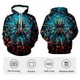 thumbnail image 4 of Rebaike Men's 3D Spider Web Hoodie Realistic Spider Pullover Sweatshirt Halloween Creepy Crawly Costume Top, 4 of 8