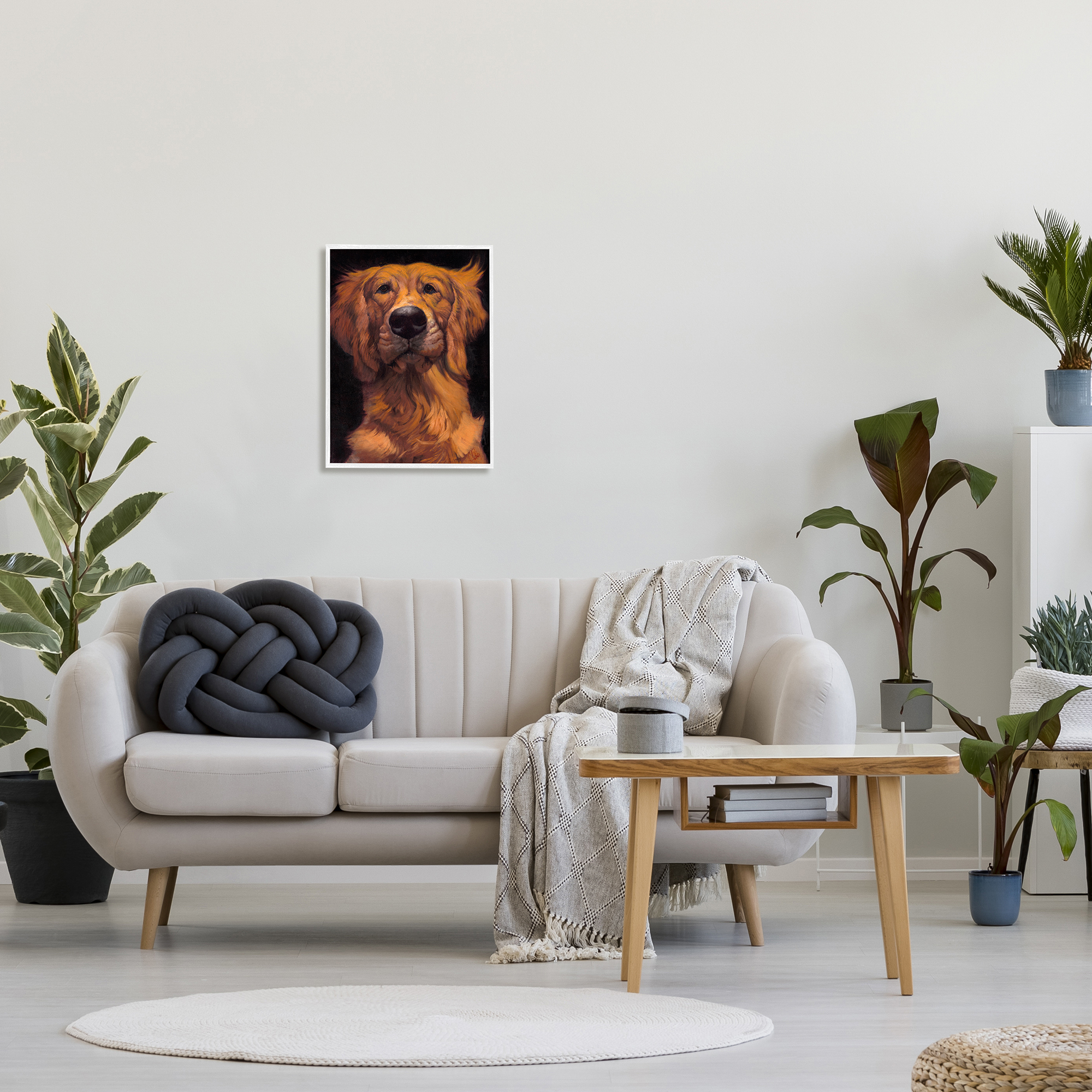 Stupell Industries Golden Retriever Pet Dog Portrait Bold Animal Painting, 16 x 20, Design by Thomas Fluharty