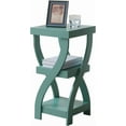 thumbnail image 7 of YANG2 3 Tier Square End Table - Bedroom Nightstand with Shelves - Teal, 7 of 7