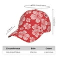 thumbnail image 3 of Kdxio Unisex Red Hibiscus Flower Pattern Baseball Cap Unisex Washed Classic Adjustable Hat, 3 of 7