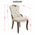 thumbnail image 2 of Upholstered Dining Chairs Set of 2, LEGAHOME Beige Farmhouse Dining Side Chairs with Nailhead Trim Back, Wooden Kitchen Chairs for Dining Room, Beige, 2 of 7