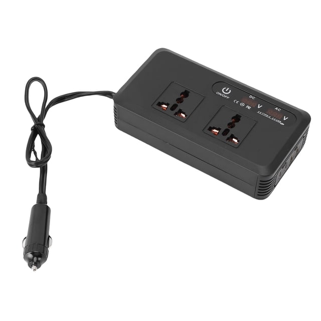 Inversor De Coche De 200 W, Inversor De Coche Con Varios Protectores, Pantalla De Voltaje Compacta Y Eficiente En Tiempo Real Con Enchufe Para Cigarros Para Uso Diario