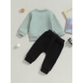 thumbnail image 4 of SUNSIOM Baby Boy Fall Outfits Classic Long Sleeve Clock Print Sweatshirt + Pants Set Toddler Clothes, 4 of 8