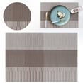 thumbnail image 5 of Placemats Set of 1 - Easy Clean Washable Reversible PVC Woven Vinyl Placemats - Wipeable Heat Resistant Woven Table Mats for Dining Table, Double Layer Cloth Fabric Place Mat(Beige,17.7x11.8"), 5 of 6