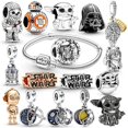 thumbnail image 4 of Disney-pulsera de bebé Yoda de Anime, colgante de Metal Kawaii, accesorios de pulsera DIY, joyería de dibujos animados, regalos de juguete para niños, nuevo, 4 of 4
