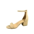 thumbnail image 2 of Women's Weekend Low Chunky Block Heel Open Toe Ankle Strap Dress Sandal Shoes ( Natural, 5.5 ), 2 of 2