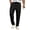 ☪213-Black, variant on Mens Solid Cinched Waist Drawstring Button Waffle Texture Casual Sport Long Pants for Lounge Home Sleep Weekend Relax Morning Coffee Evening Chill