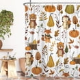 thumbnail image 3 of Fall Woodland Shower Curtain,Bear Fox Hedgehog Autumn Animal Kids Bathroom Curtain,Polyester Waterproof Decor with Hooks,36 x72 Inch, 3 of 7