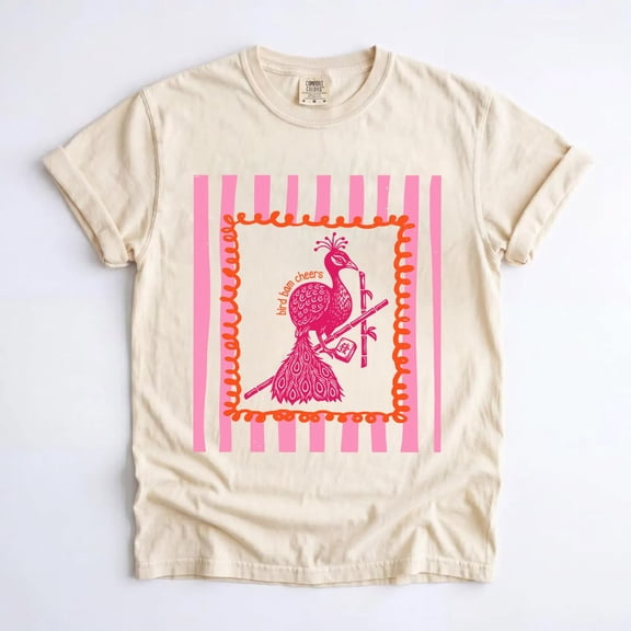 Mahjong Bird Bam Cheers Graphic T-Shirt, Preppy Tournament Tee, Game Night Gift for Mahjong Lovers