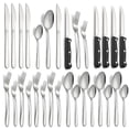 thumbnail image 3 of Bestdin Silverware Sets, 24 PCS Flatware Set for 4, Stainless Steel Cutlery Set Mirror Polished Forks and Spoons, Dishwasher Safe, with Steak Knives, 3 of 8