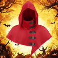 thumbnail image 2 of Gelikeya Halloween Cloak for Men Women Hood Hat Shawl Scarf Cape Hooded Poncho Halloween Apparel, Red, One Size, 2 of 4