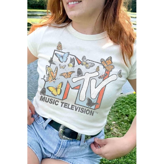 MTV Logo Lots Of Butterflies T-Shirt, Vintage Music Television Tee, MTV Logo Shirt, Retro 80s & 90s MTV Family Matching Tee