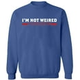 thumbnail image 2 of OXI Crewneck Sweatshirt - I'm Not Weired, Basic Casual Sweatshirts for Men's and Women Fleece Sweatshirt Long Sleeve - Indigo Blue 2X-Large, 2 of 2