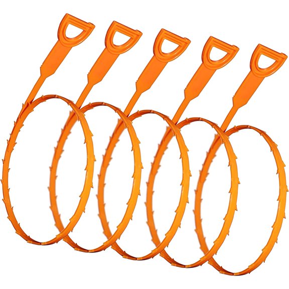5 Pack 20 Inch Drain Cleaning Tool Hair Clog Remover Tool for Kitchen, Sink, Bathroom, Tub, Shower, Toilet