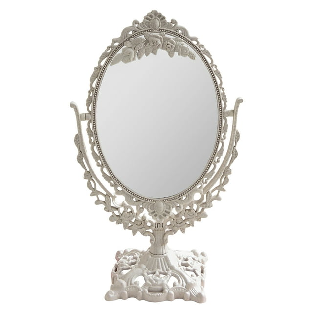 FELTECHELECTR 1 espejo de maquillaje único para el hogar, con decoración en relieve, para escritorio de niña.