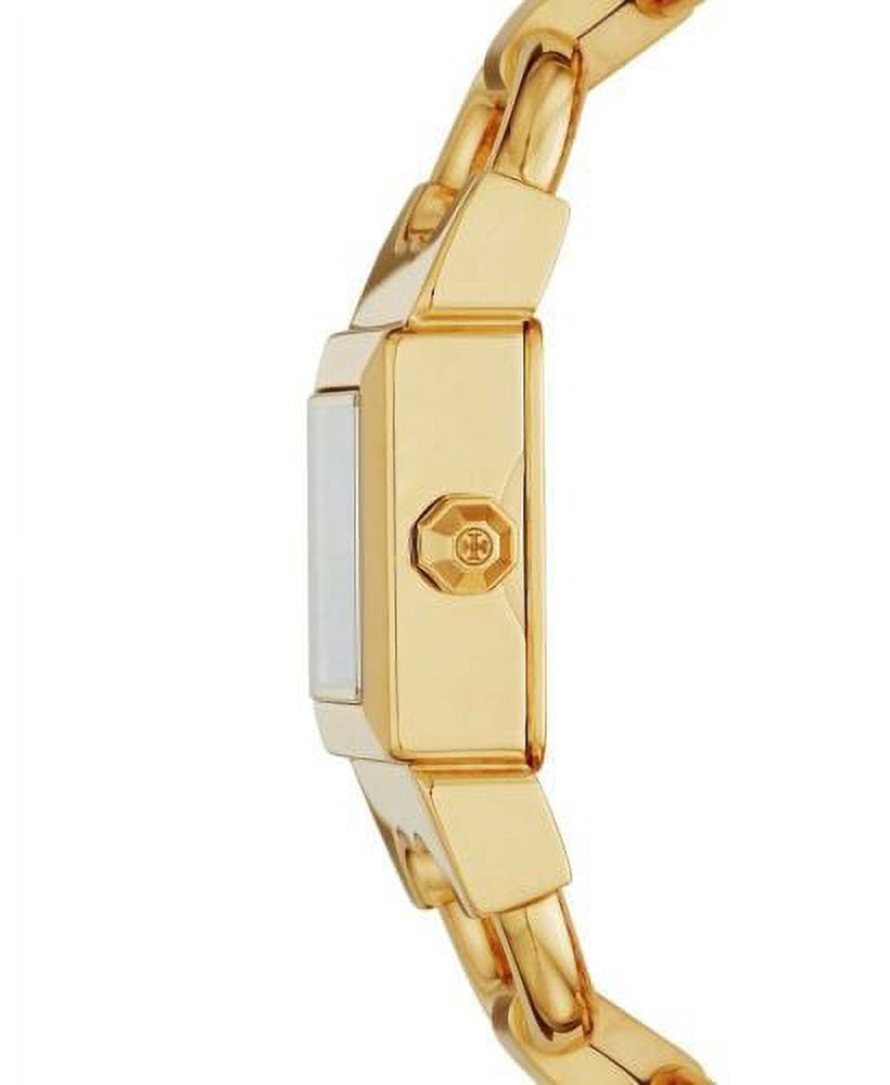 TORY BURCH DOUBLE T WOMEN'S GOLD TONE STAINLESS WHITE DIAL WATCH