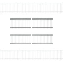 Fencer Wire Pack of 10 Heavy Duty Flat Top Fence Barrier Panel, 4FT Height X 8FT Width Anti-Rust Metal Fencing Panel, 2” Diameter Steel Outdoor Decorative Garden Fence Panel for Yard, Pool, Patio