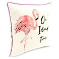 thumbnail image 4 of Jordan Manufacturing 16" x 16" On Island Time Flamingo Cream Novelty and Multicolor Leaves Reversible Square Outdoor Throw Pillow, 4 of 10