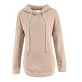 thumbnail image 3 of Spring Tops for Women Hoodies for Women Women's Hooded Solid Color Long-sleeved Sweatshirt Casual Blouse Pullover Tops, 3 of 4