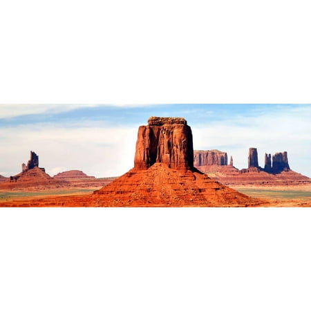 Tribal Art Carving - Monument Valley at Tribal Park Print Wall Art By Douglas Taylor