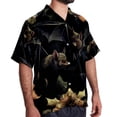 thumbnail image 2 of Bats Men's Casual Printed Button Down Short Sleeve Poplin Hawaiian Beach Shirt with Spread Collar Tops, 2 of 6