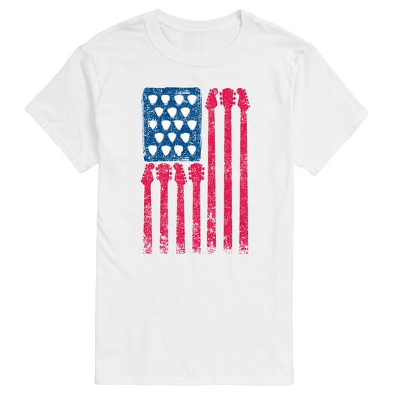 Instant Message - Guitar American Flag Short Sleeve Graphic T-Shirt