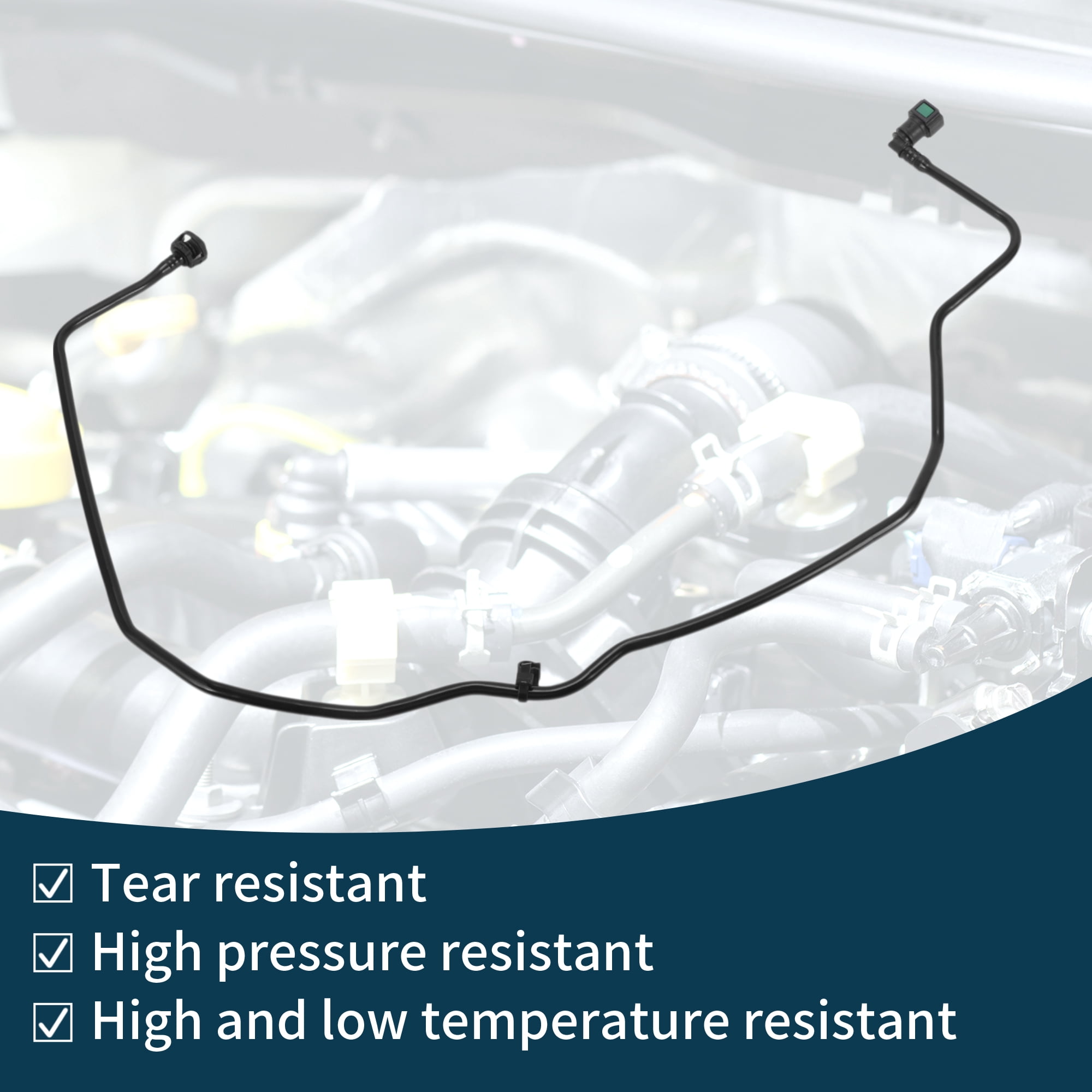 Unique Bargains Radiator Hose Heater Hose Radiator Outlet Hose Pipe No.LR100554 for Land Rover Discovery 2021-2023 2.0L L4 Plastic Coolant Pipe Black 1 Pc