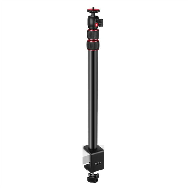 Soporte de Escritorio para Cámara Ajustable de 43 A 102 cm con Abrazadera en C Telescópica y Soporte de Luz de Mesa con Tornillo de 1/4 de Pulgada para Cámara