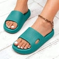 thumbnail image 2 of HEWUQI Slide Shower Shoes for Men Women Non Slip Holes House Slippers Bathroom Pool Gym Students College Dorm Quick Drying Comfortable Sandals Dark Green Size 8, 2 of 5