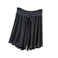 thumbnail image 3 of SROBPTY Womens Pajama Shorts Solid Drawstring Elastic High Waist Wide Leg Pants, 3 of 5