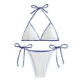 thumbnail image 6 of Afdoent Bikini Sets For Women Swimsuits Thong Micro Bikini Ditsy Floral Two Piece Sets Bathing Suit Color Block Bandeau Swim Top Beach Swimwear, 6 of 9