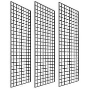 Only Garment Racks 72 x 24 Inch Commercial Gridwall Panels, Black (3 Pack)