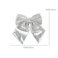 thumbnail image 3 of Loyerfyivos Christmas Decorative Bow, Christmas Sequined Bow, Glitter Christmas Bow, Christmas Tree Accessories, for Christmas Wreath Door Window Hangings Party Decorations (Silver), 3 of 6