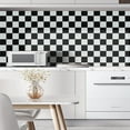 thumbnail image 4 of Abyssaly 23.6" x 118" Black & White Checkered Pattern Wallpaper Peel and Stick Wallpaper Contact Adhensive paper for Kitchen Bedroom Cabinets, 4 of 9