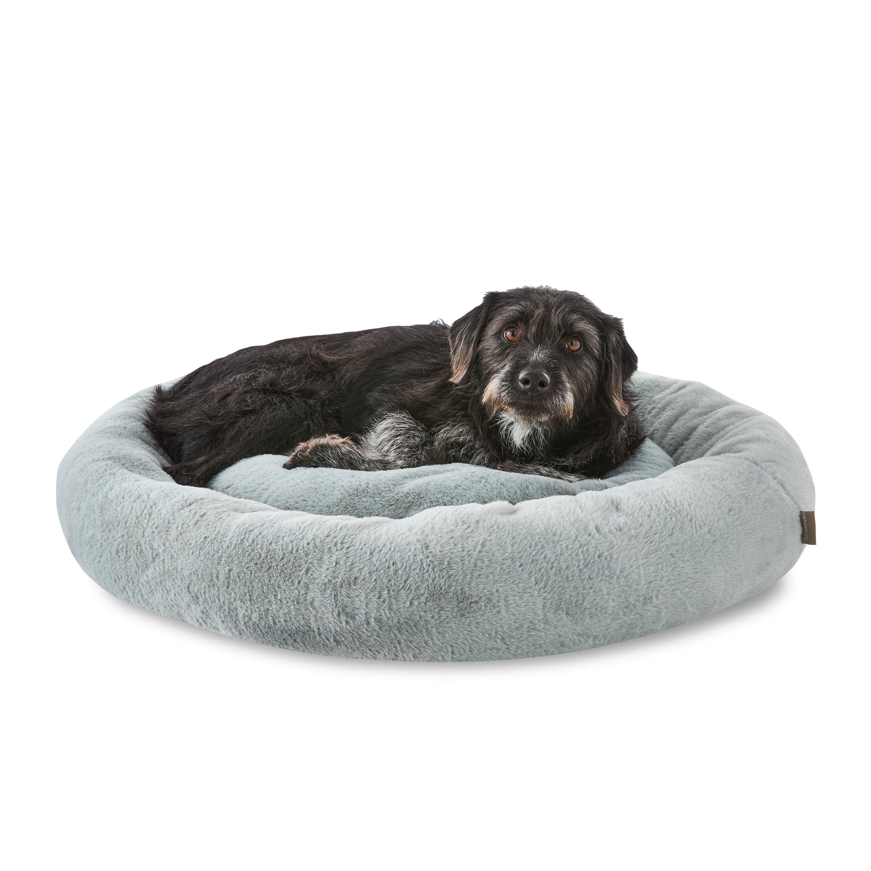 Vibrant Life Extra Large Round Orthopedic Pet Bed, Gray, 35"