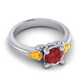 thumbnail image 3 of 2.50 Carat Sparkle Round Cut Red Ruby & Citrine Gemstone Wedding Ring for Women Solid 14K White Gold Size 7.5 by Diamond-Capitals, 3 of 8