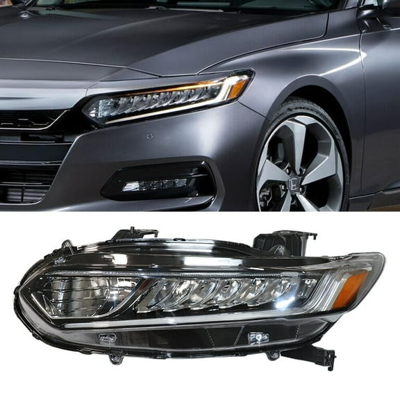 Left Headlight For 2018 2019 2020 Honda Accord Left Driver Side LED Clear Trouble-Free Installation Exquisite Workmanship Direct Replacement