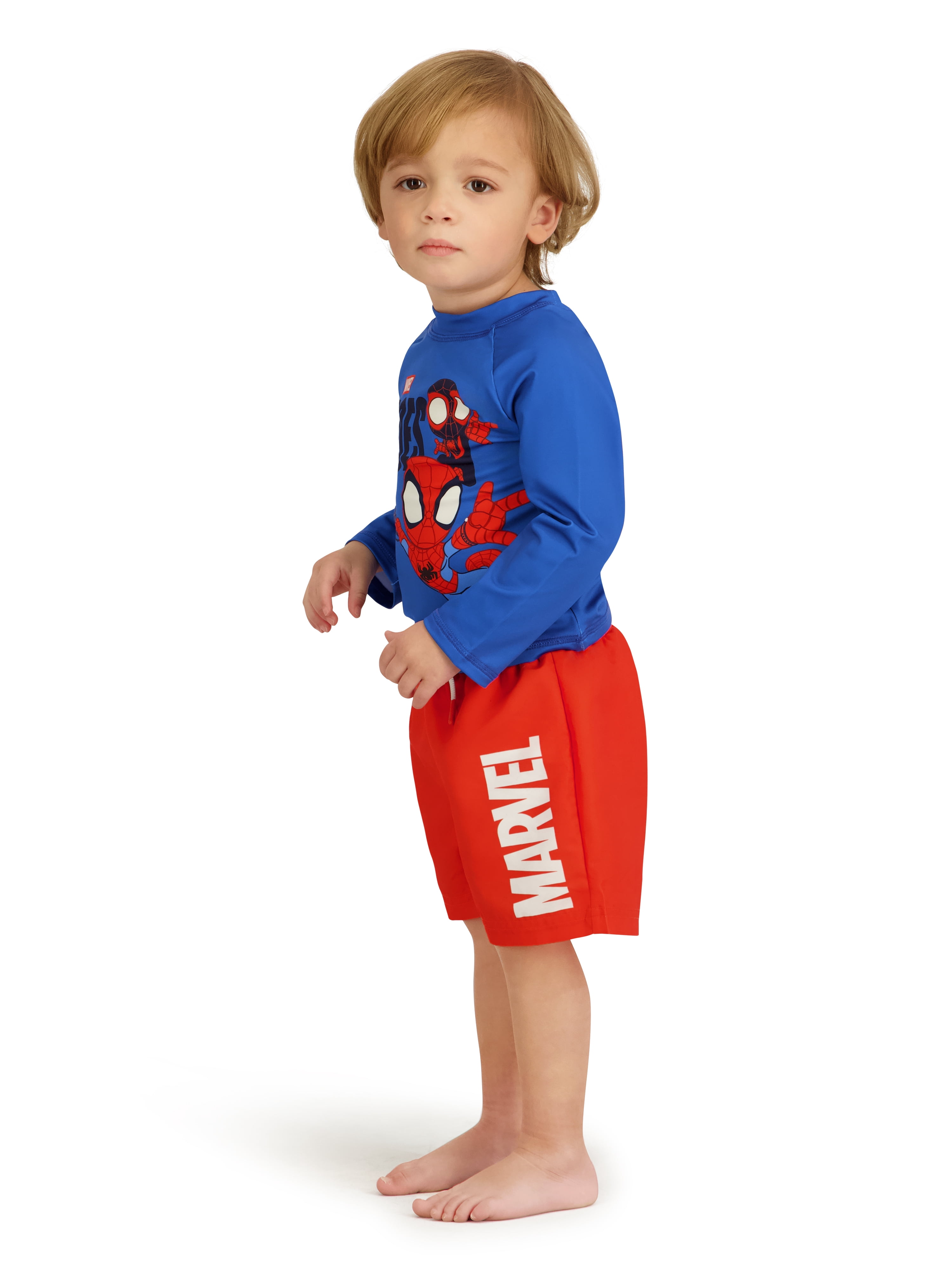 Character Toddler Boy Rash Guard Swim Set with Coverup, 3- Pieces, Sizes 12M- 5T