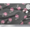thumbnail image 2 of Soimoi Gray Cotton Duck Fabric Grandiflora Roses Floral Fabric Prints By Yard 42 Inch Wide, 2 of 3