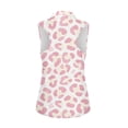 thumbnail image 5 of Garronmavis Women's Golf Shirt Zipper Size 2XL Sleeveless Tennis Shirts Collared Casual Athletic Shirts Womens Animal Print Golf Shirt, Pink Lepoards, 5 of 7