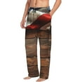 thumbnail image 6 of Sikiie Rustic American Flag Wood Pajama Pants Men, PJ Bottoms, Sleep & Lounge Pants-Small, 6 of 6