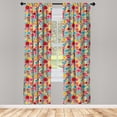 thumbnail image 3 of Ambesonne Flower Curtains, Silhouettes of Flowers, Pair of 28"x95", Multicolor, 3 of 5