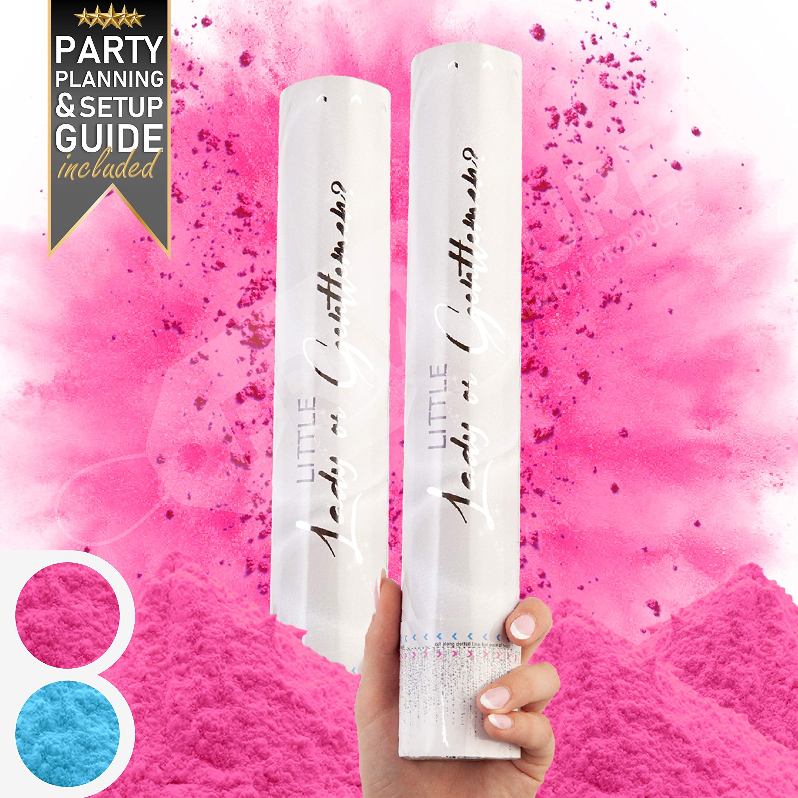 Buy Gender Reveal Biodegradable Powder Cannon 2pk Pink Baby Gender