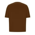 thumbnail image 5 of Women's Crew Neck Tops with Pleats Short Sleeve Dressy Casual Blouses Summer Solid Color T-shirts Loose Fit (XL, Brown), 5 of 7