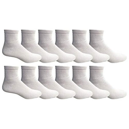 Yacht & Smith Value Pack of Diabetic Nephropathy And Edema Ankle Socks for Men and Women, Ring Spun Cotton (White - 12 Pairs, 10-13)