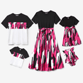 thumbnail image 1 of PatPat Family Matching Color Block Tee and Geometric Pattern Dress Sets, 1 of 5